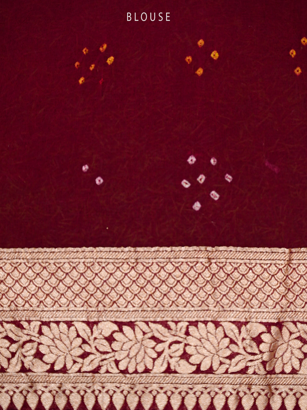 Wine Mauve Bandhani Khaddi Georgette Handloom Banarasi Saree - Sacred Weaves