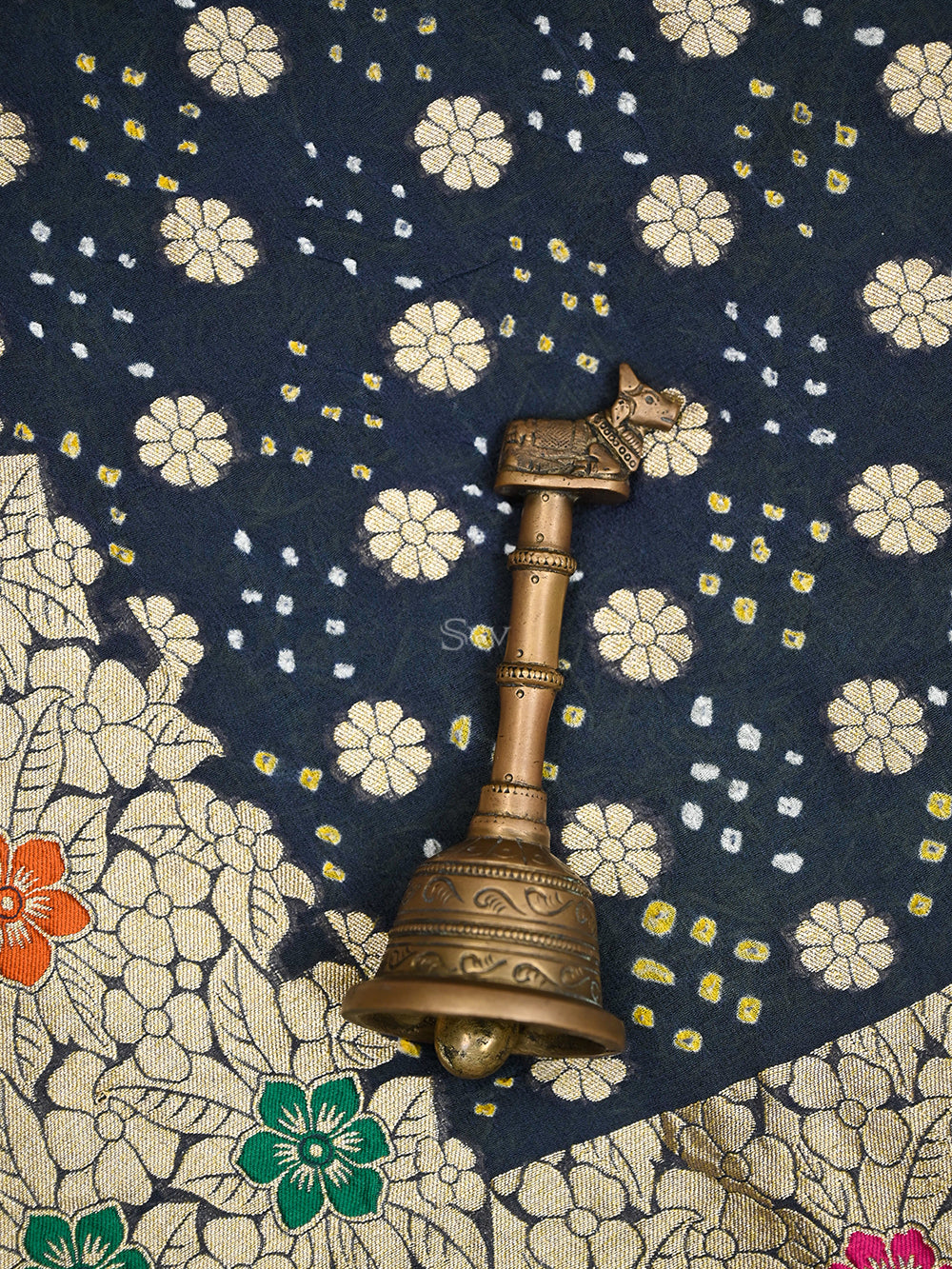 Grey Bandhani Khaddi Georgette Handloom Banarasi Saree