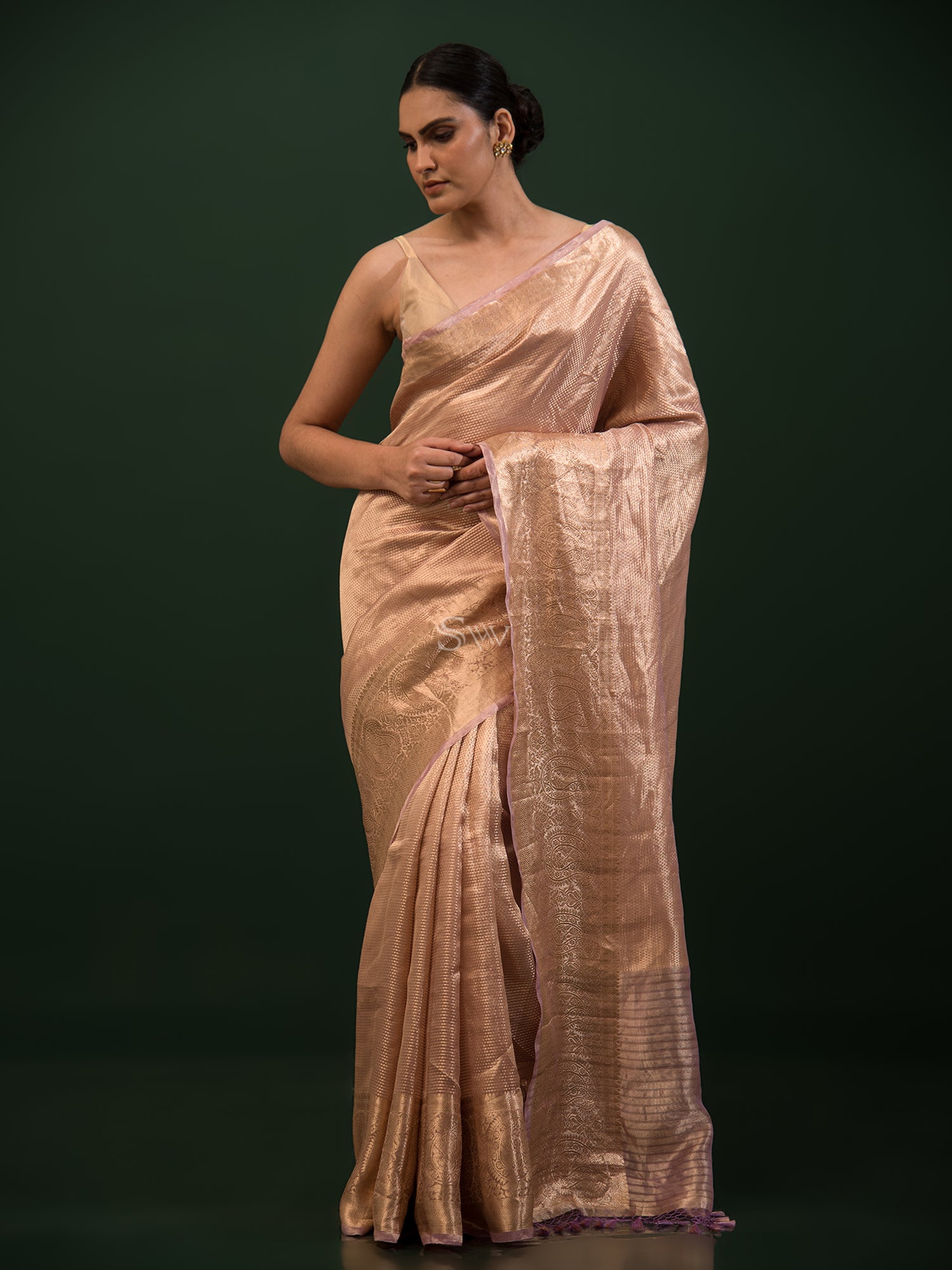 Pastel Purple Tissue Handloom Banarasi Saree - Sacred Weaves