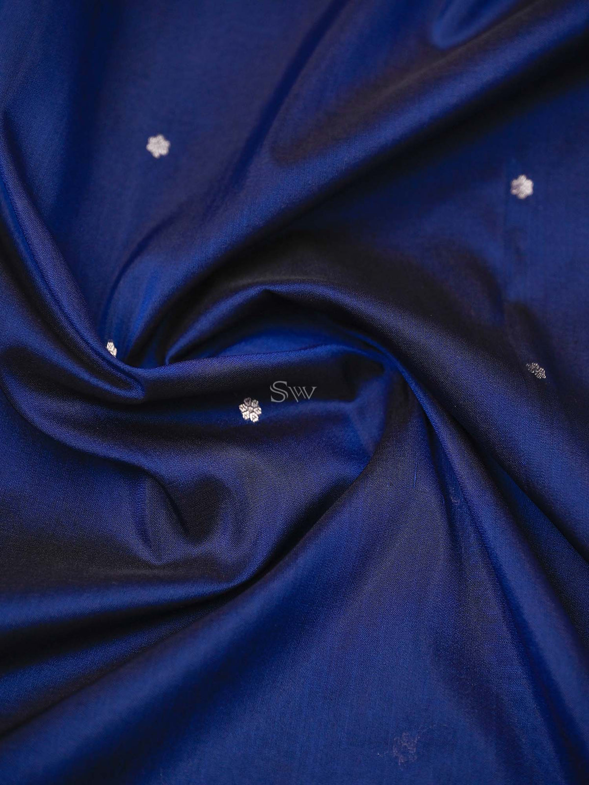Navy Blue Katan Silk Handloom Banarasi Suit - Sacred Weaves