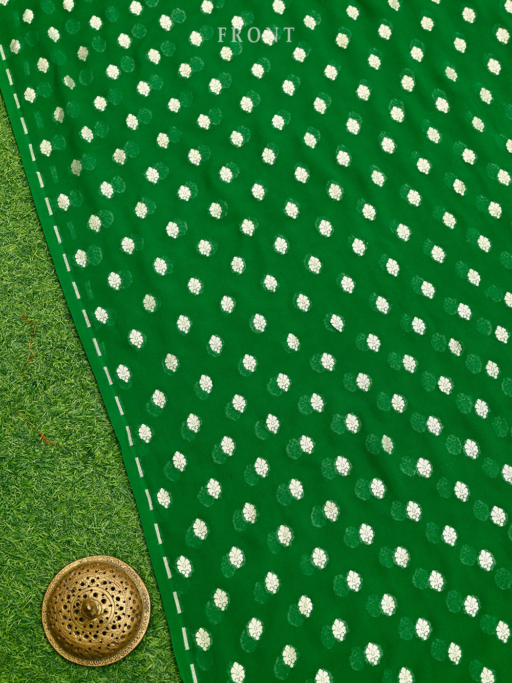 Green Rangkat Khaddi Georgette Handloom Banarasi Suit