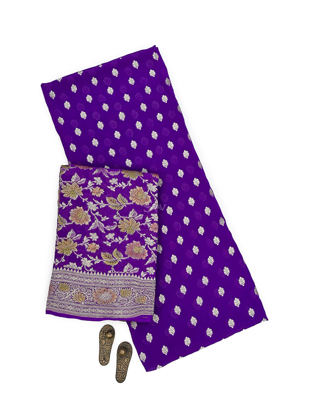 Purple Rangkat Khaddi Georgette Handloom Banarasi Suit