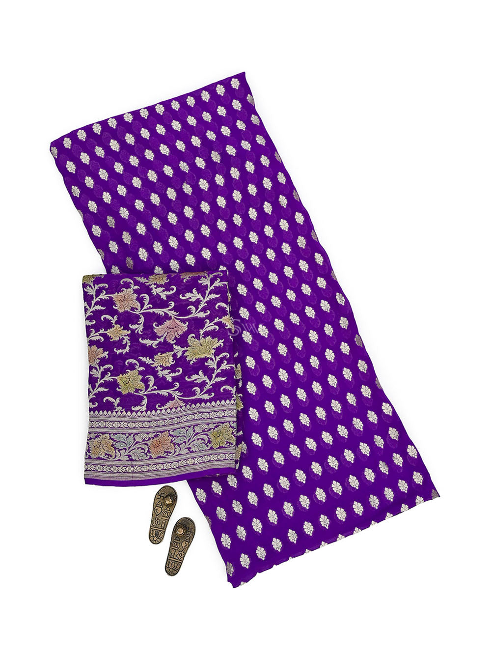 Purple Rangkat Khaddi Georgette Handloom Banarasi Suit