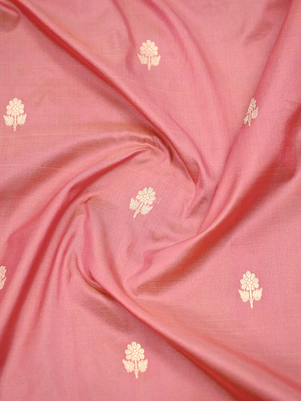 Onion Pink Katan Silk Handloom Banarasi Dupatta - Sacred Weaves