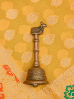 Mustard Booti Khaddi Georgette Handloom Banarasi Saree - Sacred Weaves