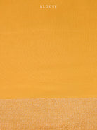Mustard Booti Khaddi Georgette Handloom Banarasi Saree - Sacred Weaves