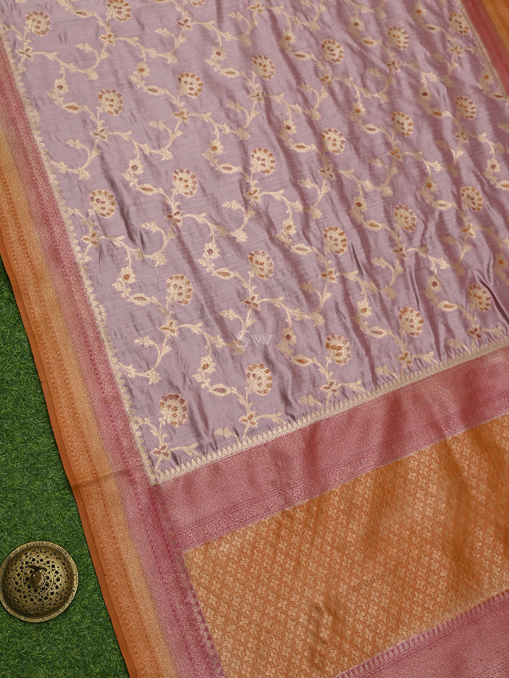Pastel Pink Rangkat Jaal Chiniya Silk Handloom Banarasi Saree - Sacred Weaves