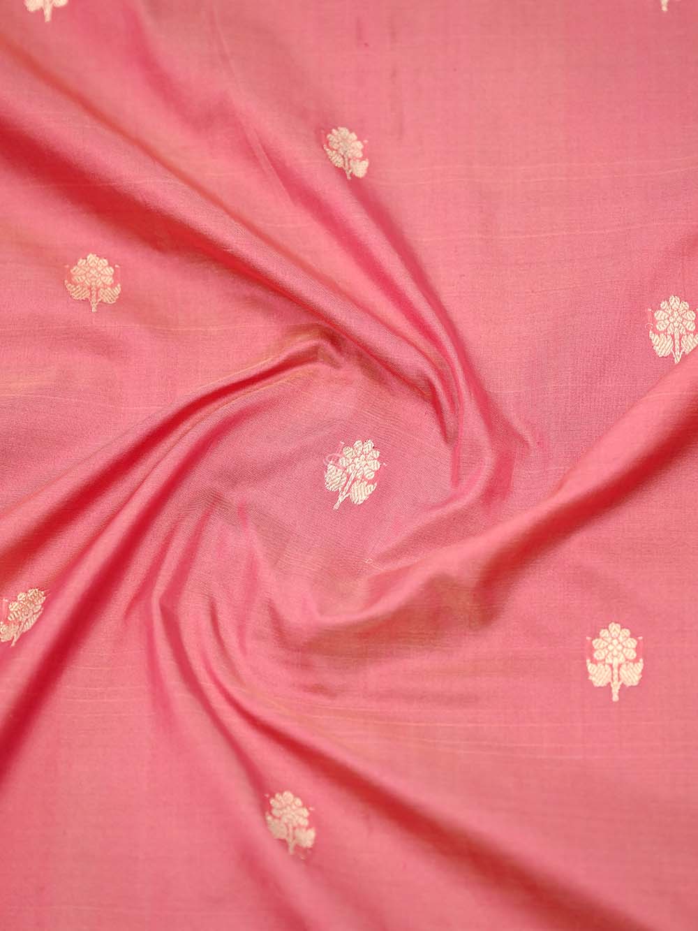 Pink Booti Katan Silk Handloom Banarasi Dupatta - Sacred Weaves