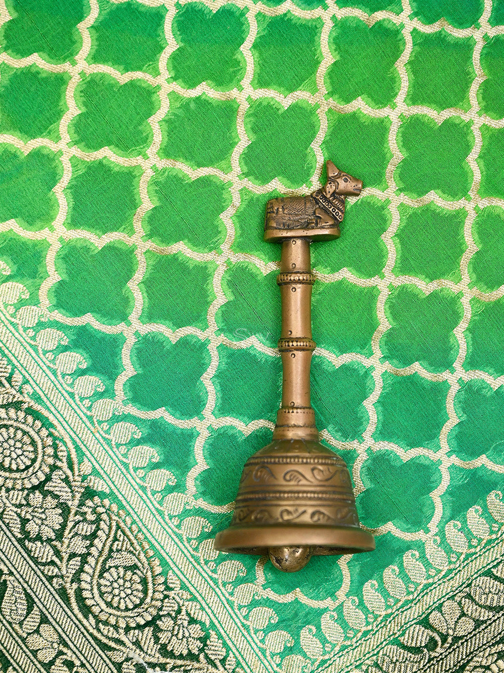 Green Rangkat Khaddi Georgette Handloom Banarasi Saree - Sacred Weaves