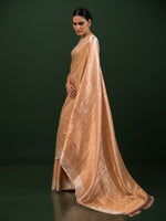 Brown Tissue Brocade Handloom Banarasi Saree - Sacred Weaves