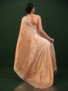 Brown Tissue Brocade Handloom Banarasi Saree - Sacred Weaves