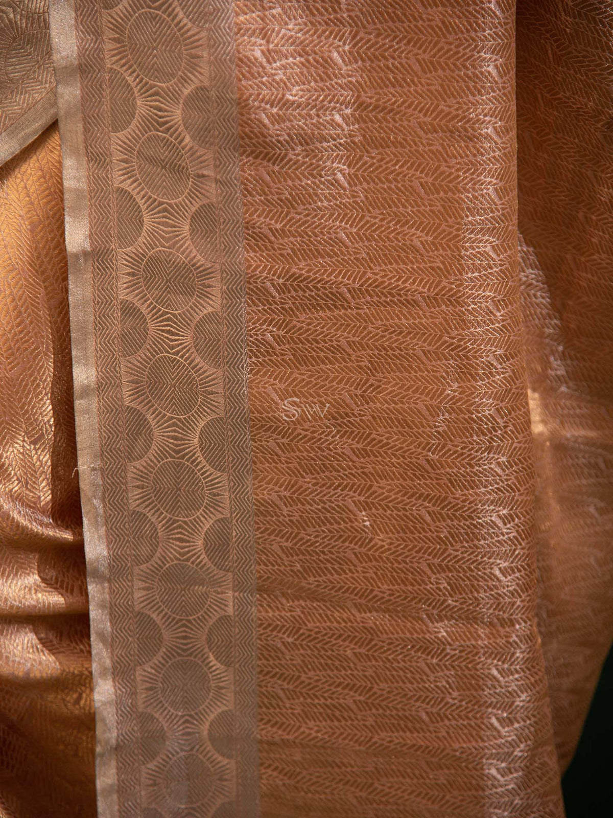 Brown Tissue Brocade Handloom Banarasi Saree