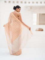 Pastel Brown Tissue Handloom Banarasi Saree - Sacred Weaves