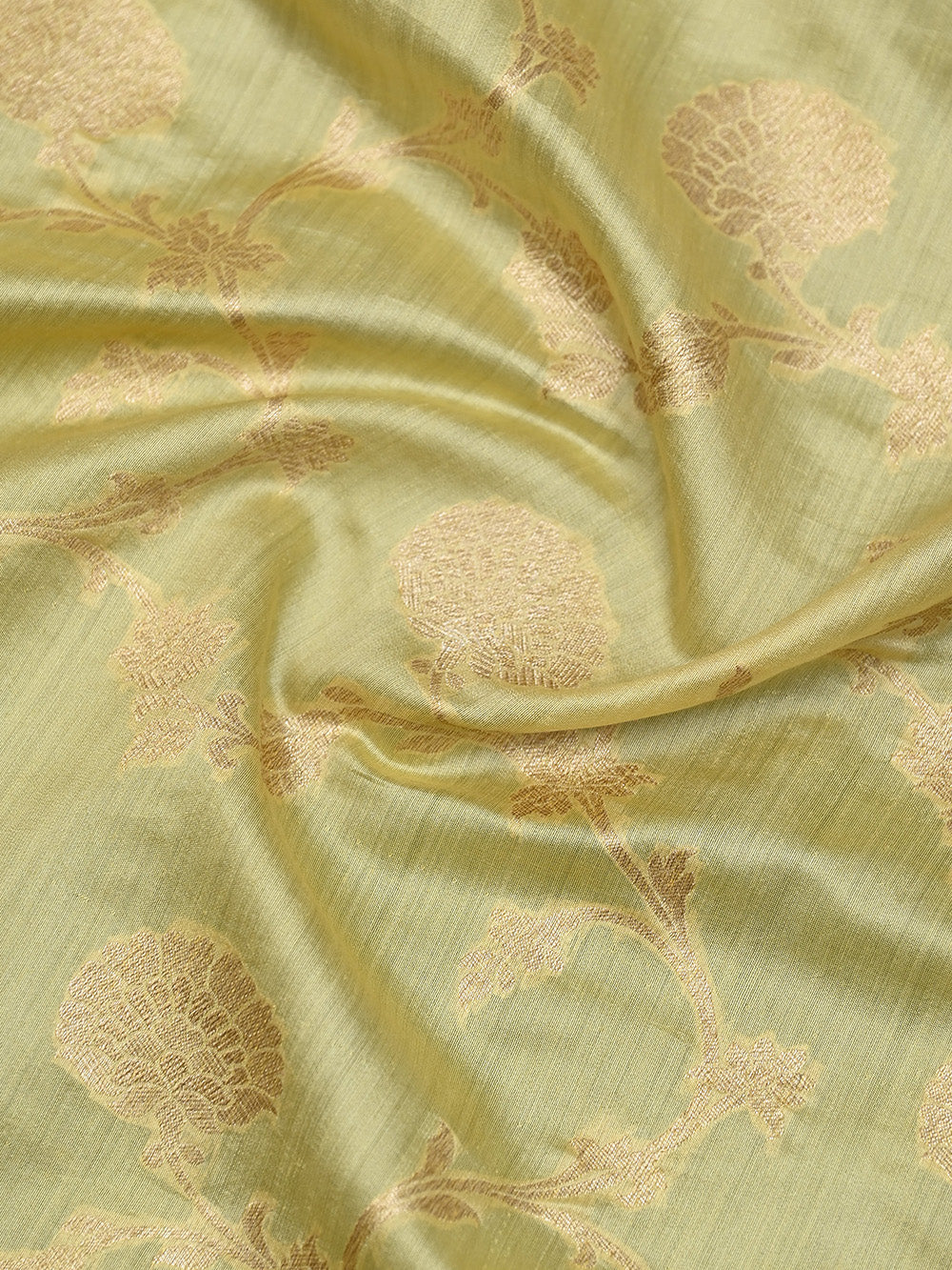 Pastel Yellow Jaal Chiniya Silk Handloom Banarasi Saree - Sacred Weaves