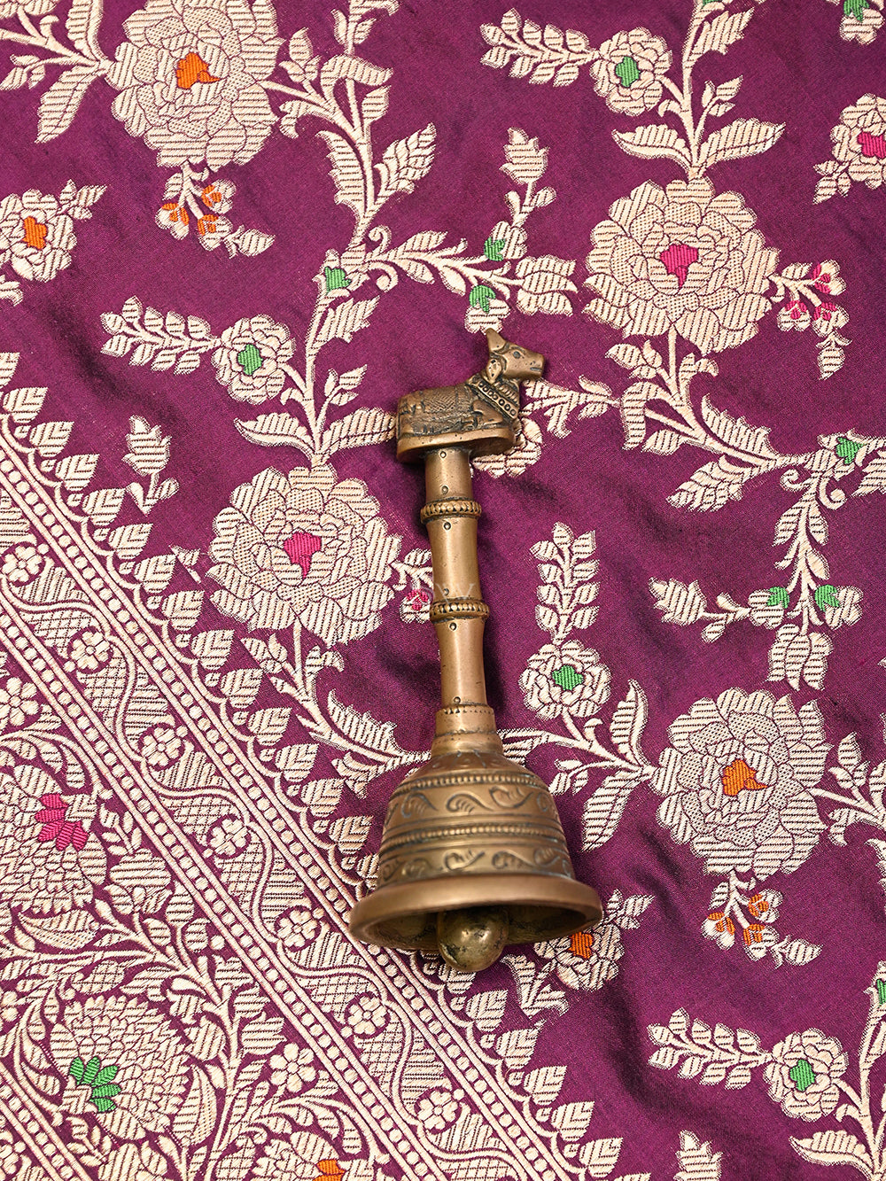 Wine Meenakari Jaal Katan Silk Handloom Banarasi Dupatta - Sacred Weaves