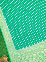 Sea Green Booti Khaddi Georgette Handloom Banarasi Saree