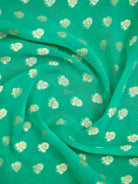 Sea Green Booti Khaddi Georgette Handloom Banarasi Saree - Sacred Weaves
