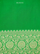 Sea Green Booti Khaddi Georgette Handloom Banarasi Saree - Sacred Weaves