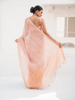 Pastel Pink Tissue Rangkat Handloom Banarasi Saree - Sacred Weaves