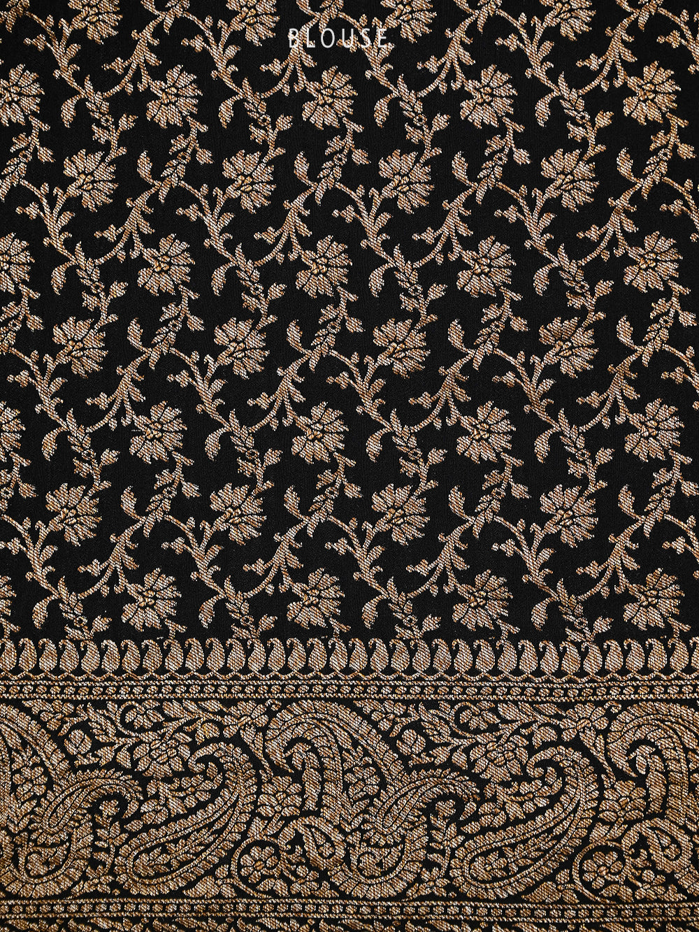 Black Booti Crepe Silk Handloom Banarasi Saree - Sacred Weaves