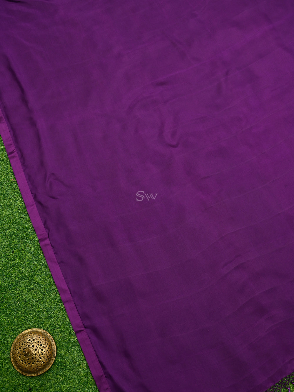 Purple Plain Silk Handloom Saree