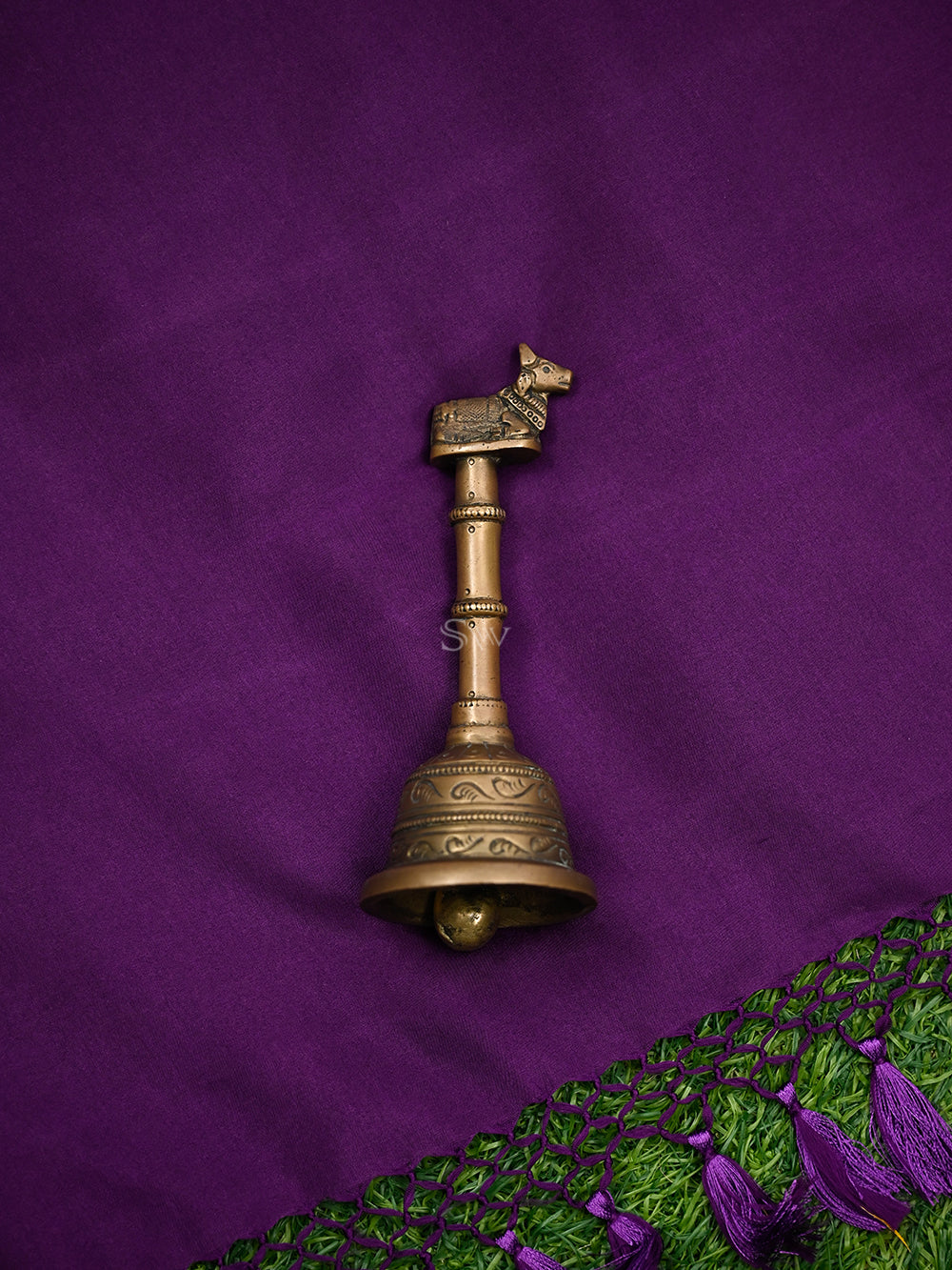 Purple Plain Silk Handloom Saree