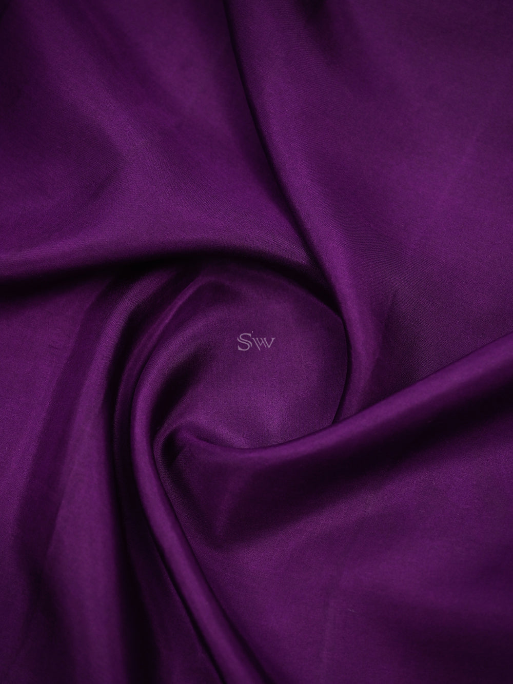 Purple Plain Silk Handloom Saree