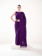 Purple Plain Silk Handloom Saree - Sacred Weaves