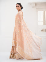 Pastel Peach Crush Tissue Handloom Banarasi Saree