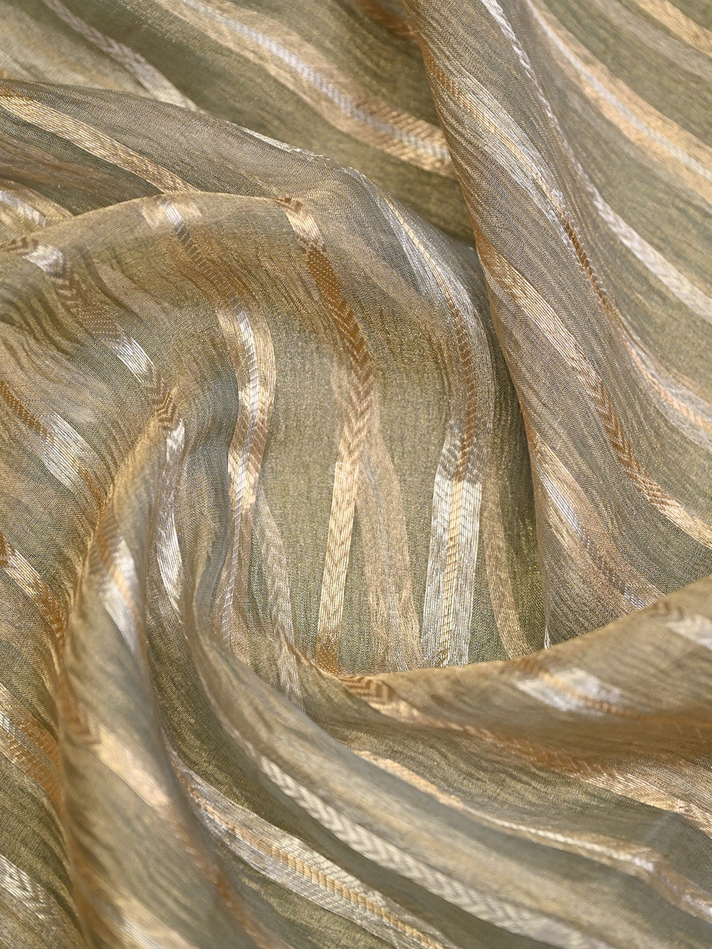 Bluish Grey Tissue Handloom Banarasi Saree - Sacred Weaves