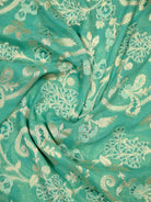 Sea Green Meenakari Khaddi Georgette Handloom Banarasi Suit - Sacred Weaves