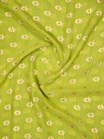 Lime Green Meenakari Khaddi Georgette Handloom Banarasi Suit - Sacred Weaves