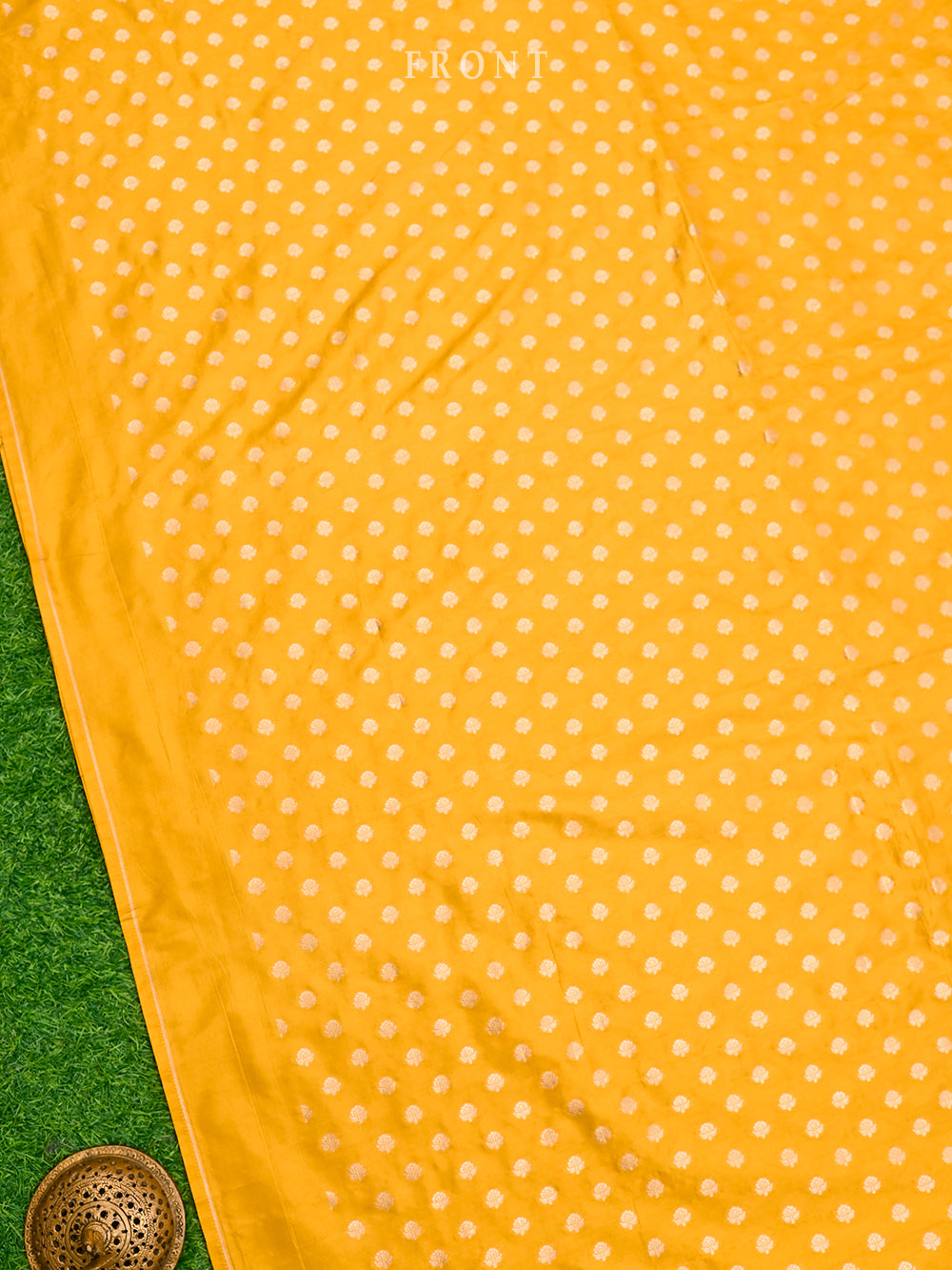 Mustard Katan Silk Handloom Banarasi Suit - Sacred Weaves