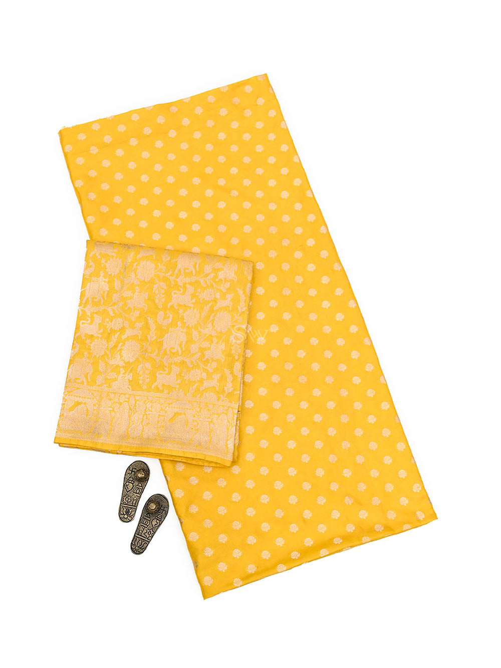 Mustard Katan Silk Handloom Banarasi Suit