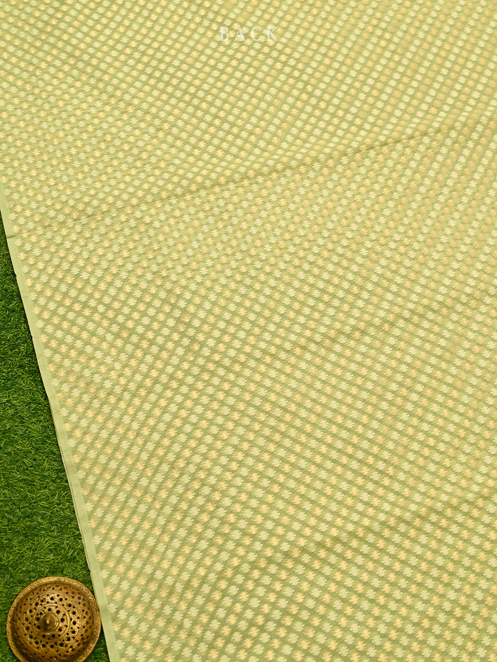 Pista Green Cotton Silk Handloom Banarasi Suit - Sacred Weaves