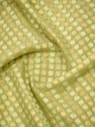 Pista Green Cotton Silk Handloom Banarasi Suit - Sacred Weaves