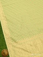 Pista Green Cotton Silk Handloom Banarasi Suit - Sacred Weaves