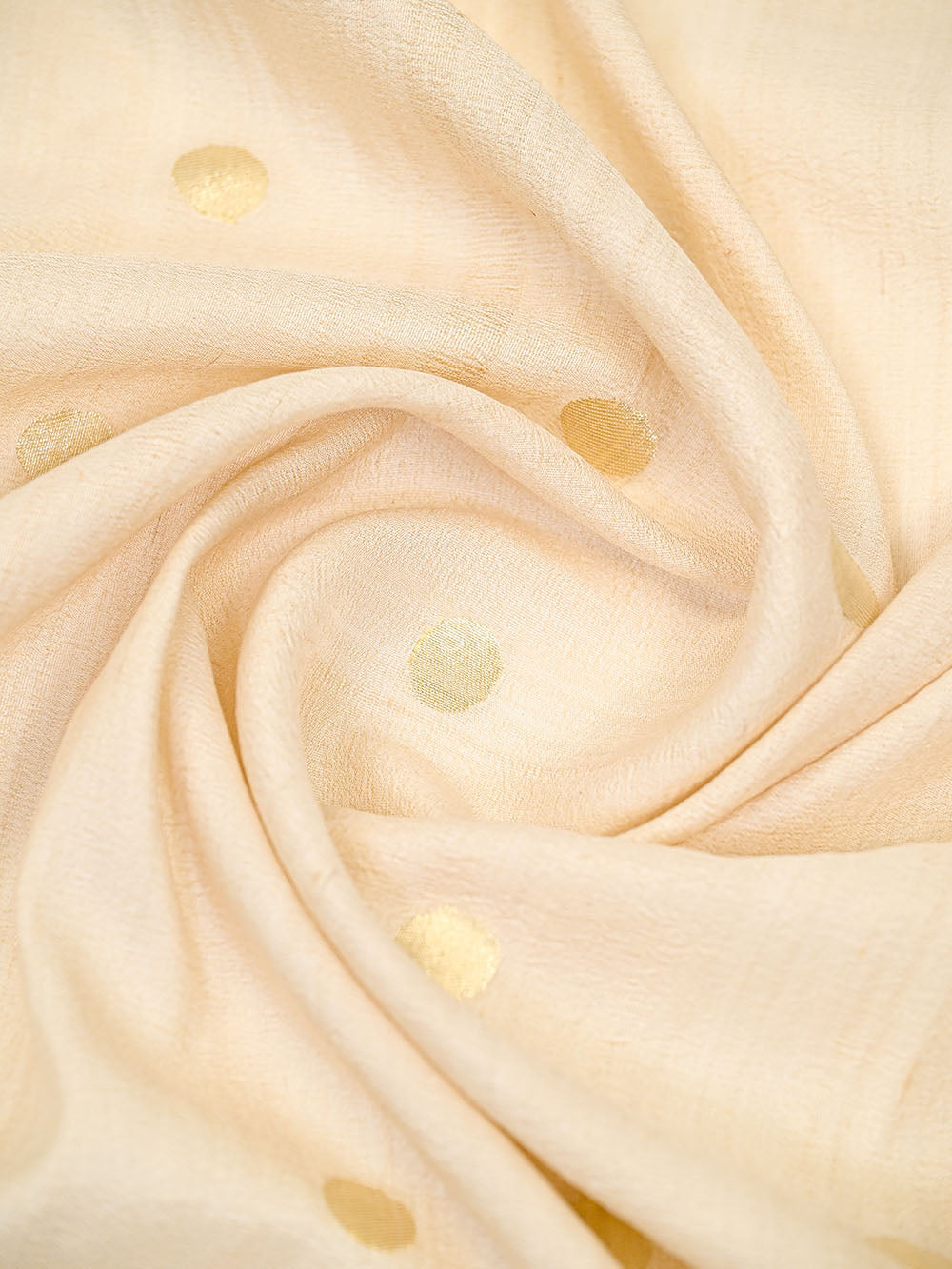 Off White Paithani Moonga Tussar Silk Handloom Banarasi Saree - Sacred Weaves