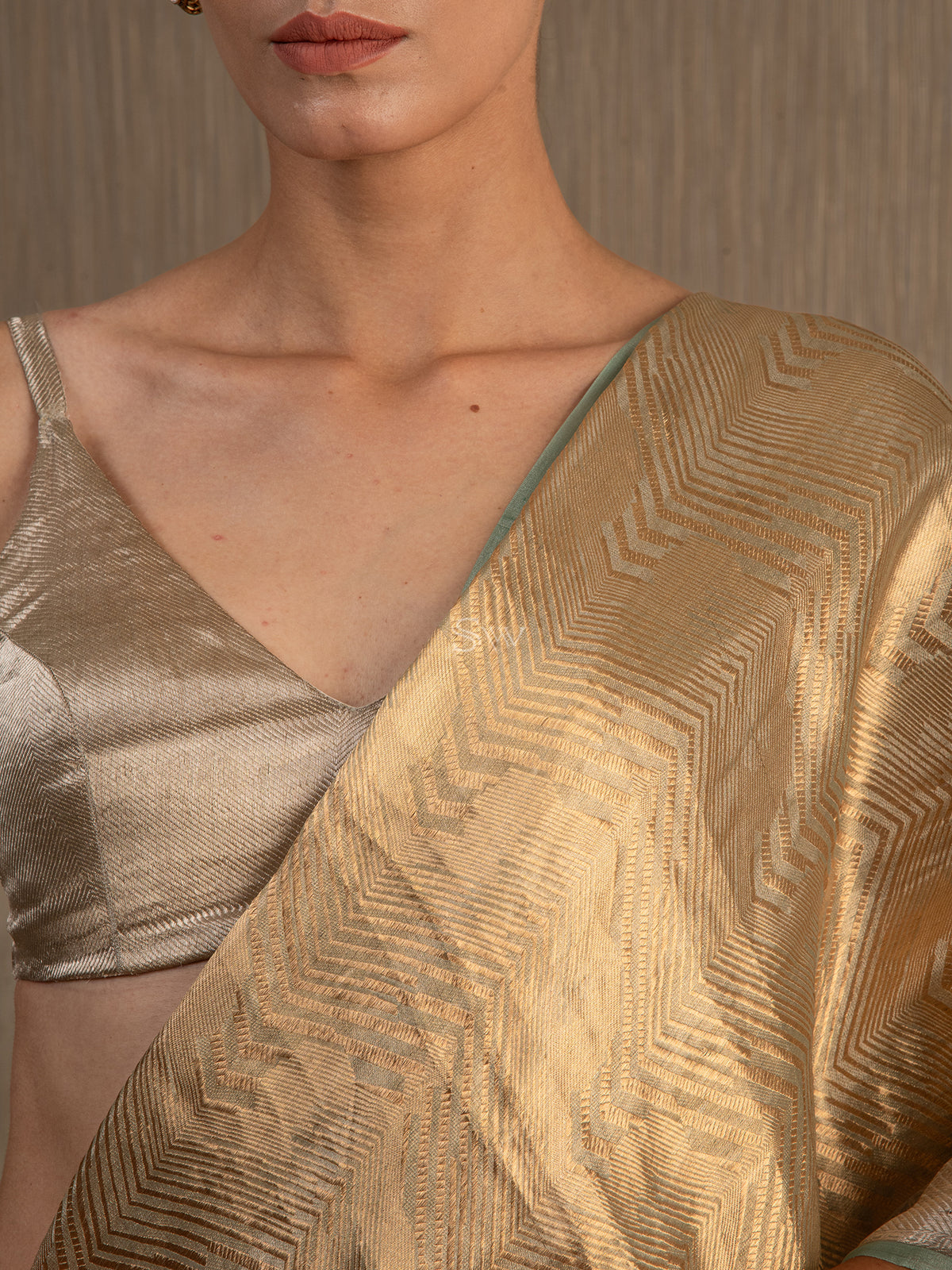 Sea Green Tissue Brocade Handloom Banarasi Saree - Sacred Weaves