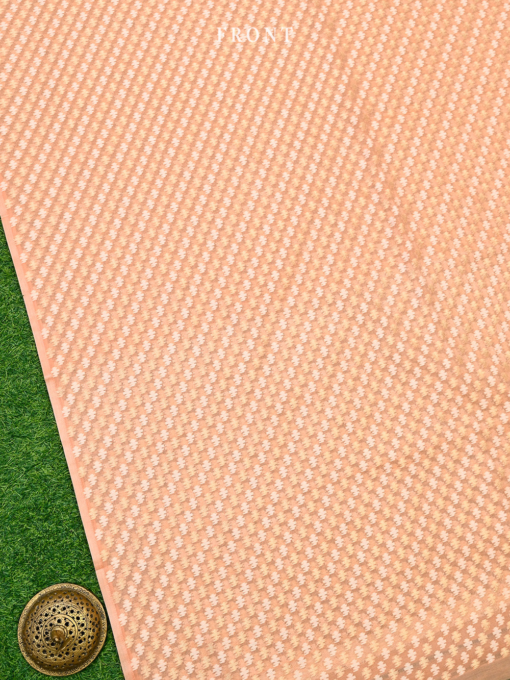 Peach Cotton Silk Handloom Banarasi Suit - Sacred Weaves