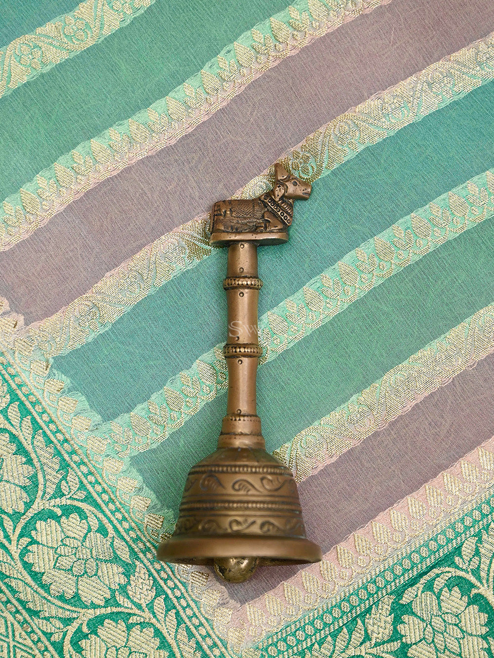 Pastel Green Pink Rangkat Khaddi Georgette Handloom Banarasi Saree - Sacred Weaves