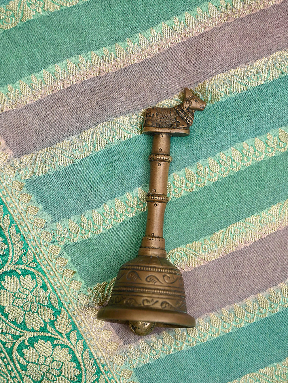 Pastel Green Pink Rangkat Khaddi Georgette Handloom Banarasi Saree - Sacred Weaves
