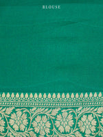 Pastel Green Pink Rangkat Khaddi Georgette Handloom Banarasi Saree - Sacred Weaves