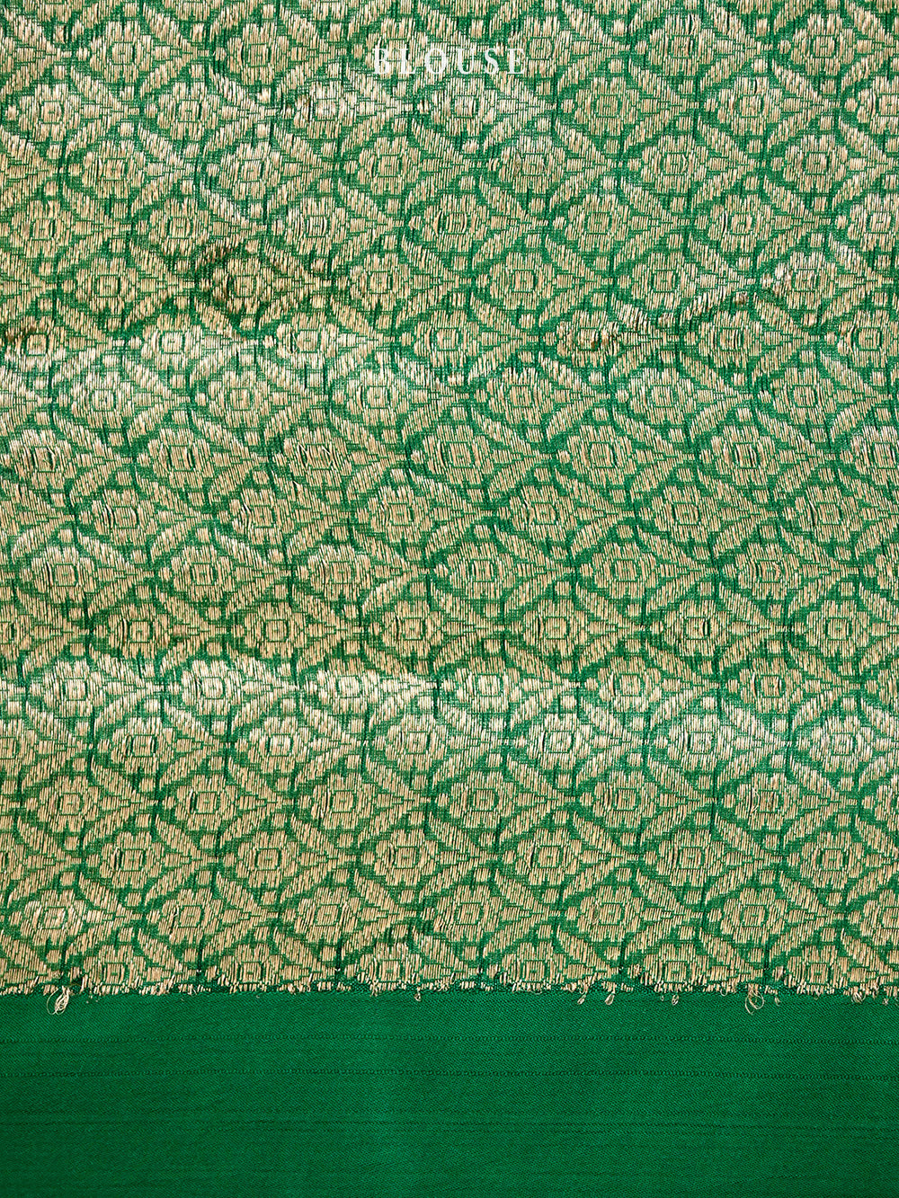 Dark Green Plain Silk Handloom Saree - Sacred Weaves