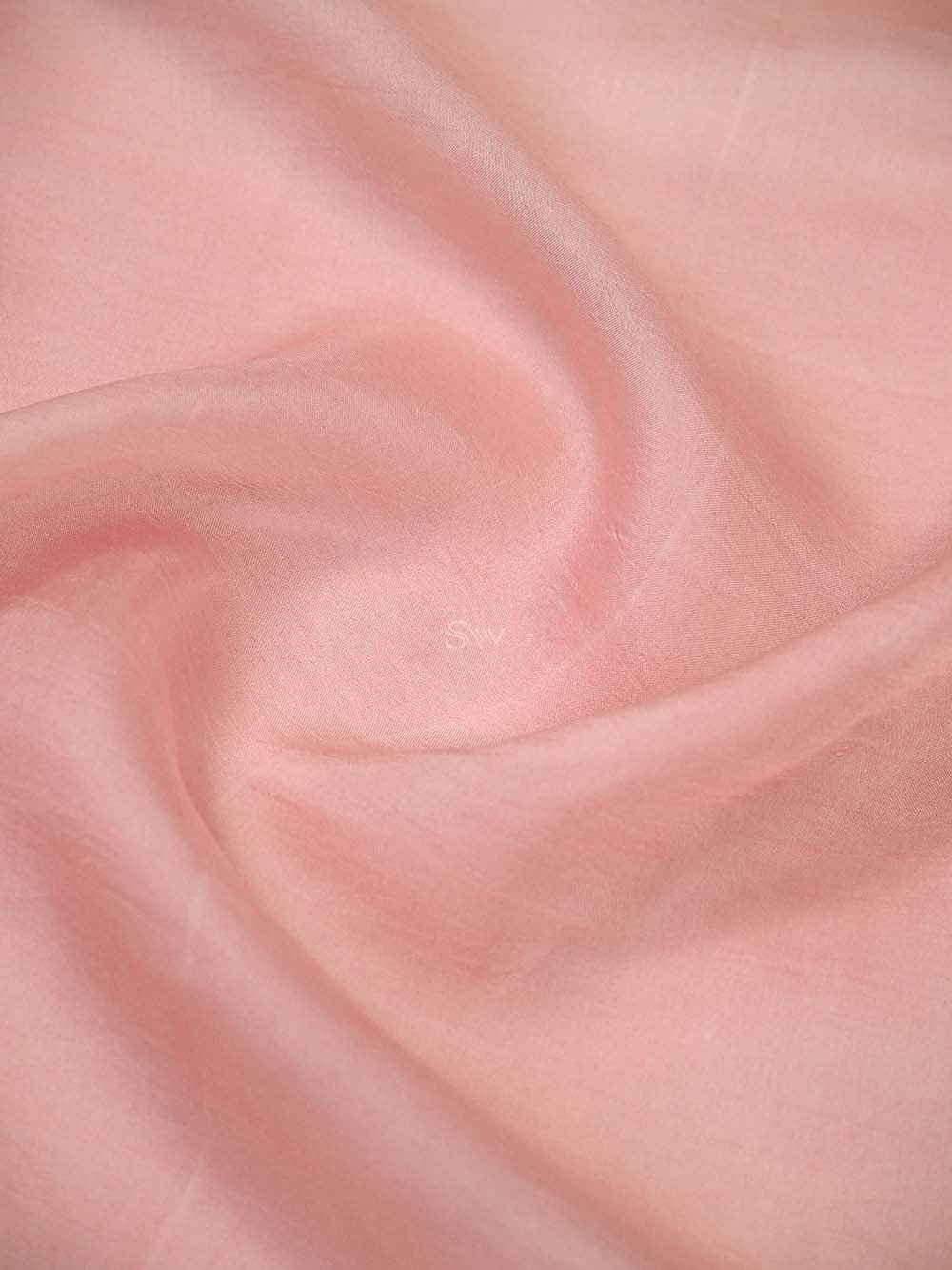 Pink Embroidered Organza Handloom Banarasi Suit - Sacred Weaves