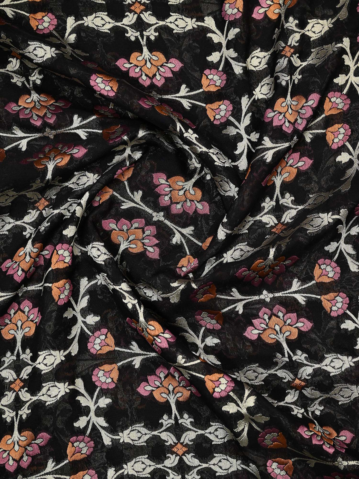 Black Meenakari Khaddi Georgette Handloom Banarasi Suit - Sacred Weaves