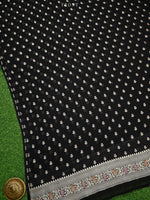Black Meenakari Khaddi Georgette Handloom Banarasi Suit - Sacred Weaves