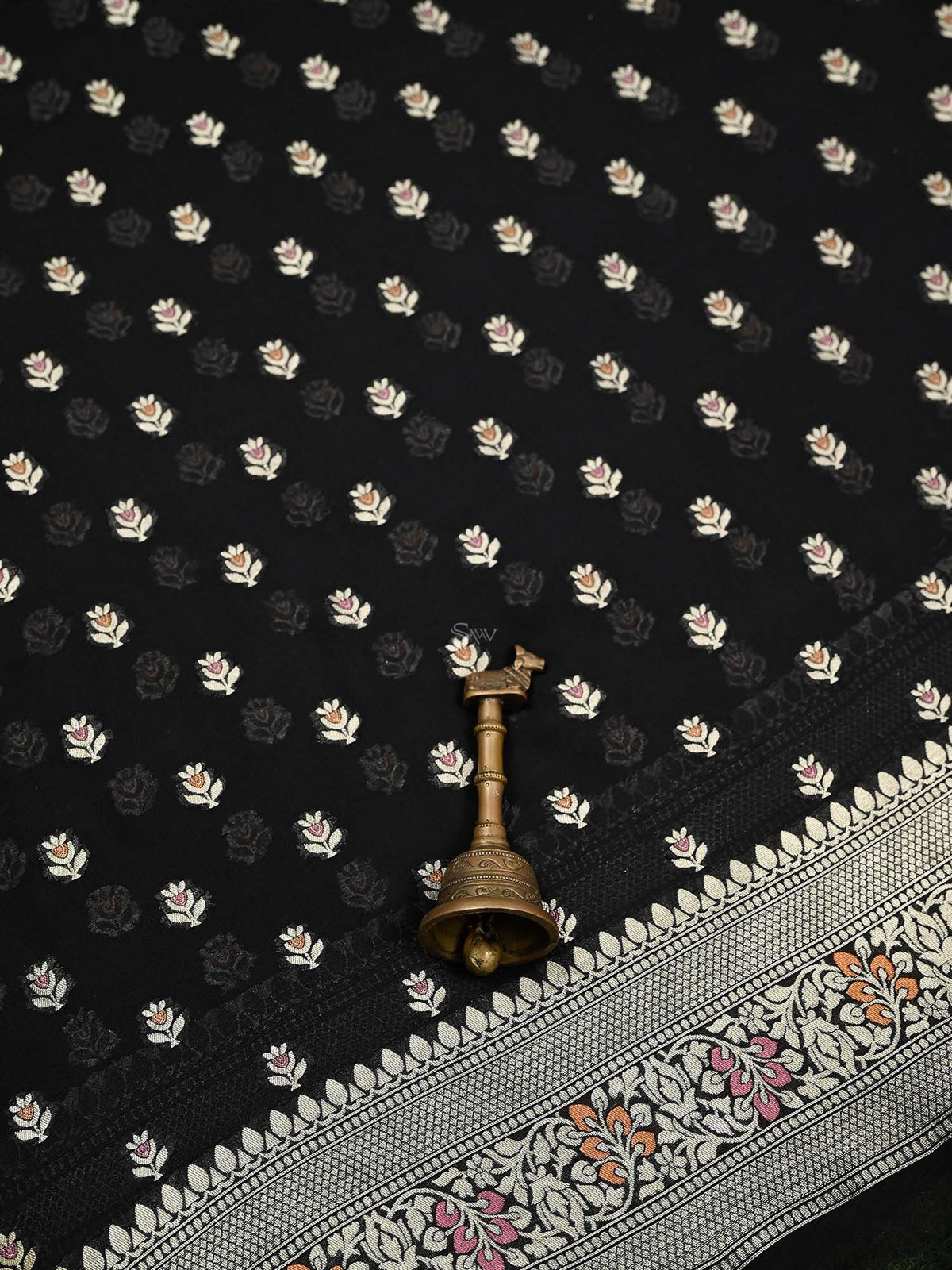 Black Meenakari Khaddi Georgette Handloom Banarasi Suit - Sacred Weaves