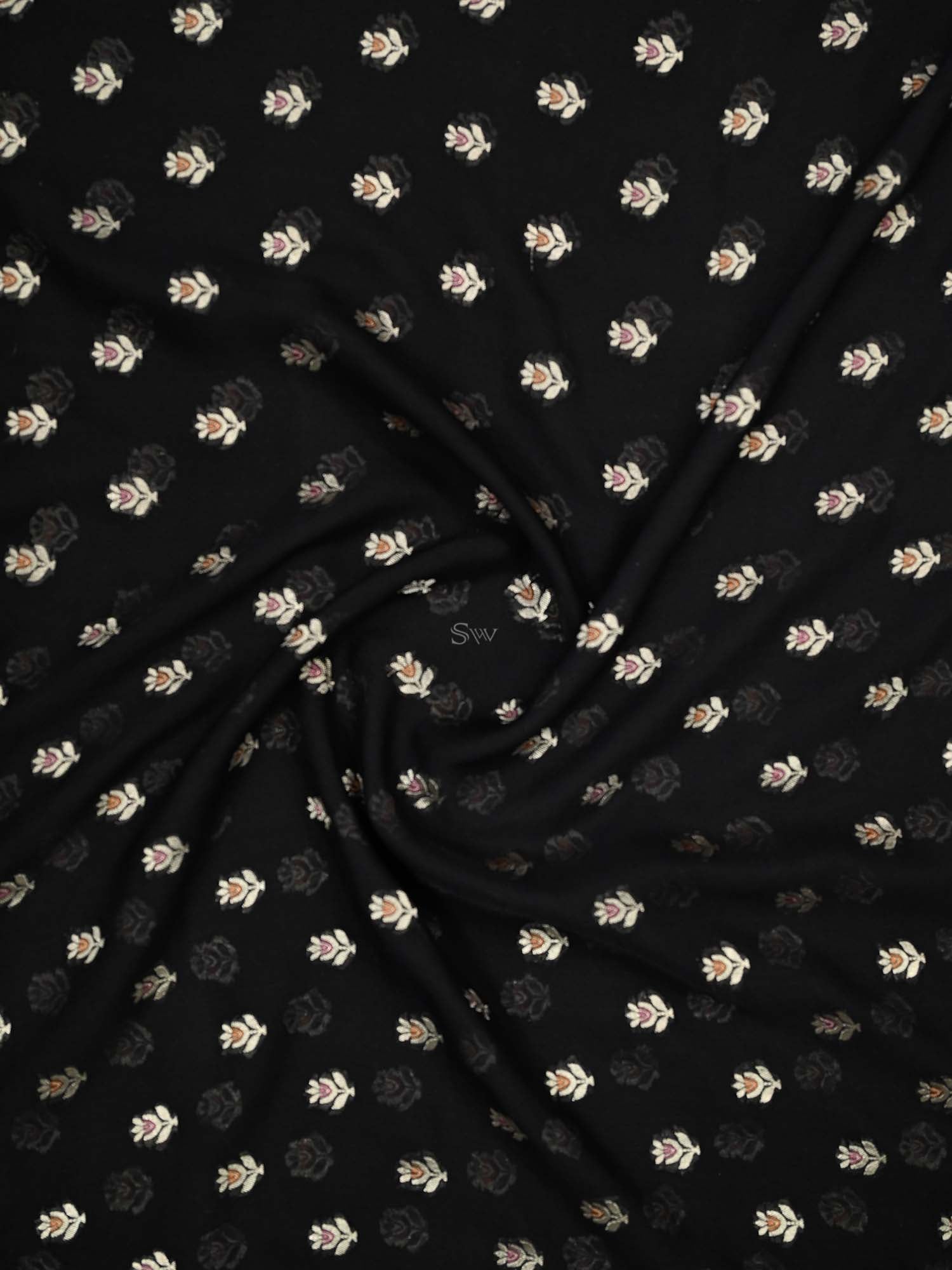Black Meenakari Khaddi Georgette Handloom Banarasi Suit - Sacred Weaves