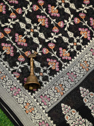 Black Meenakari Khaddi Georgette Handloom Banarasi Suit - Sacred Weaves